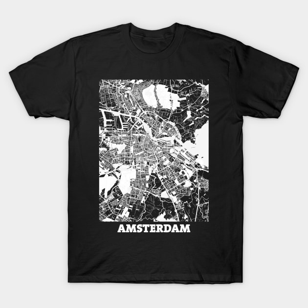 Amsterdam Map T-Shirt by Mapagram